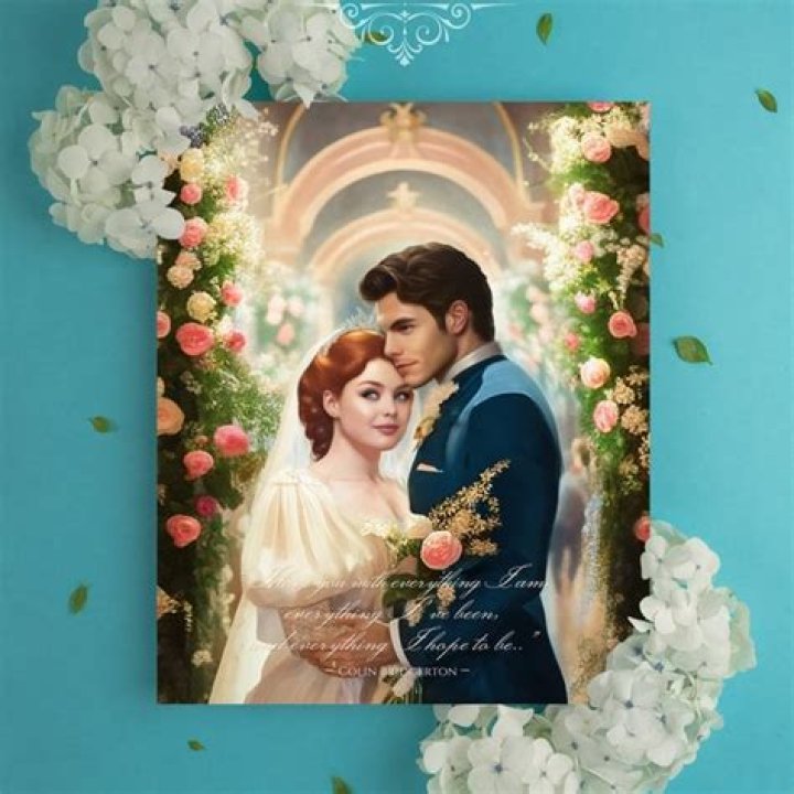 9x11 Bridgerton Art Collection, Penelope & Colin Wedding, Mirror Scene