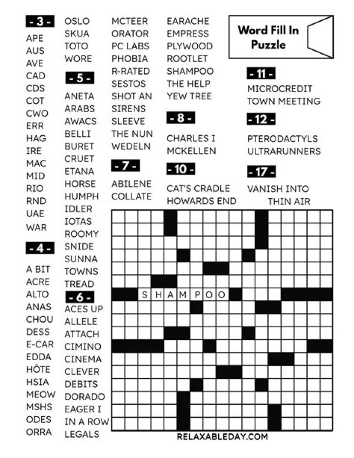Printable Word Fill In Puzzles Printable Words Worksheets
