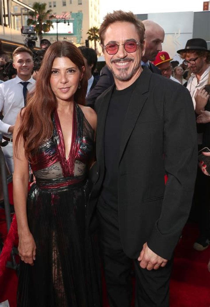 Robert Downey Jr & Marisa Tomei at the Spider Man Press