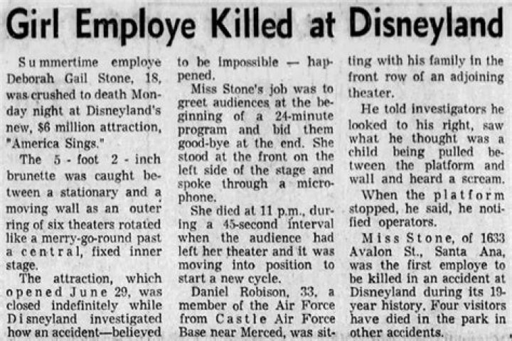 Teenage Disneyland worker slowly crushed to death trapped between ride