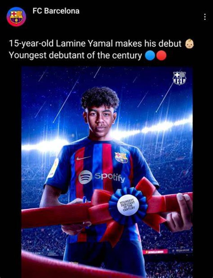 Teenage sensation Lamine Yamal Barcelona's youngest ever La