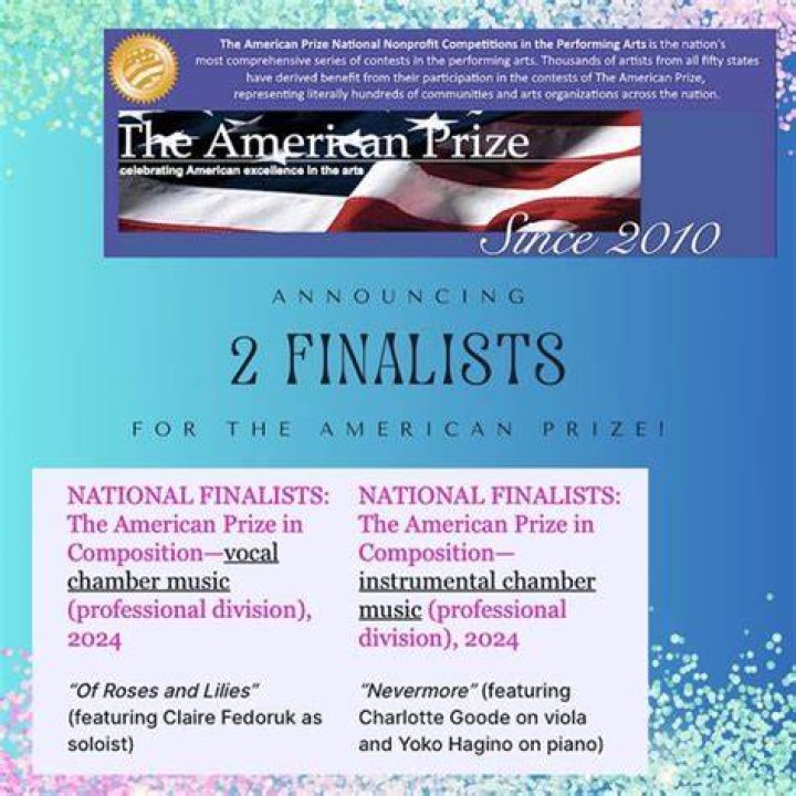 The American Prize Announcing VOCAL WINNERS, runnersup art song