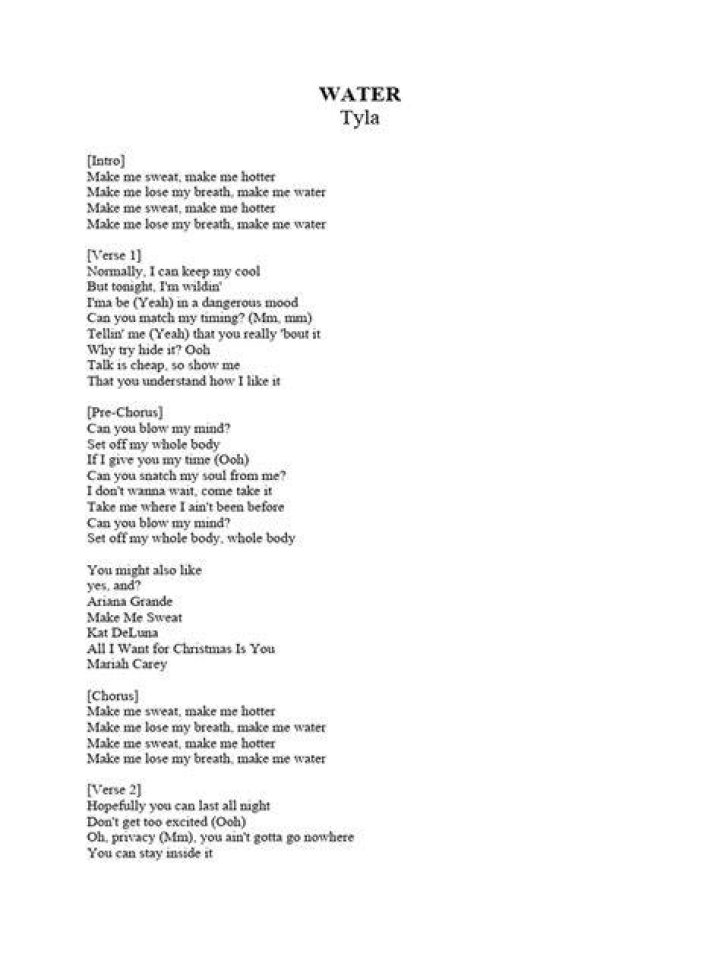 Tyla Water Lyrics Unravelling the Depths of Passion and Artistry